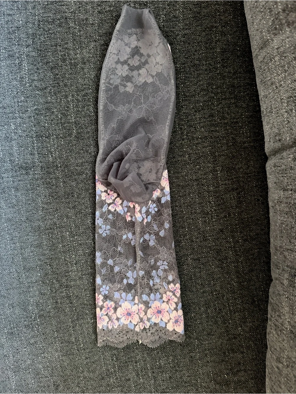 Sheer Cherry Blossom Lace Socks, Charcoal Floral Sakura Mesh, Fits W 8-9.5, NWOT